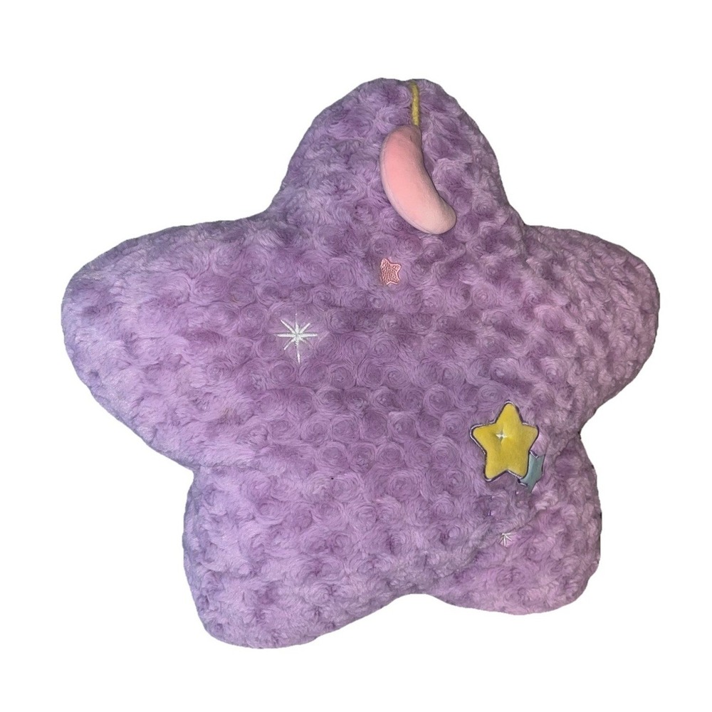 Rumi Life Purple Star Plush Pillow - Textured Rose Swirl - Celestial Moon Decor